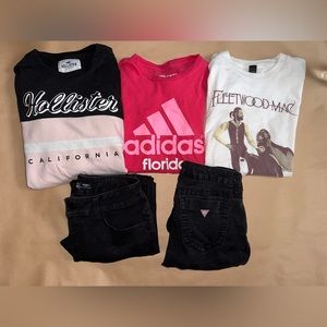 Bundle of 5 T-shirt, pants & sweatshirt sizes S-M